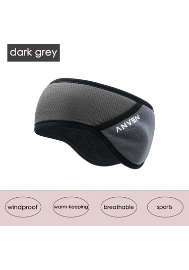 Primepickings Koyu Gri Rüzgarkıran Kulaklıklı Unisex Kışlık Kulak Koruyucu - Koşu, Kayak, Bisiklet Koyu Gri