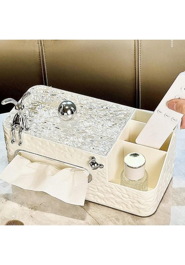 Suntek Banyo Oturma Odası Ofis Için Doku Kutusu Kapağı Yüz Tutucu Beyaz