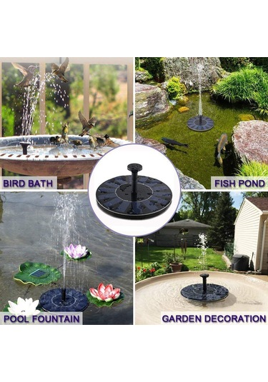 Youmex Güneş Enerjili Süngerli Fonten Pompa, 4 Farklı Sprey Aniyetli, 180l/h Akış Hızı, 40-60cm Yükseklik, Bahçe Havuz Su Dekorasyonu
