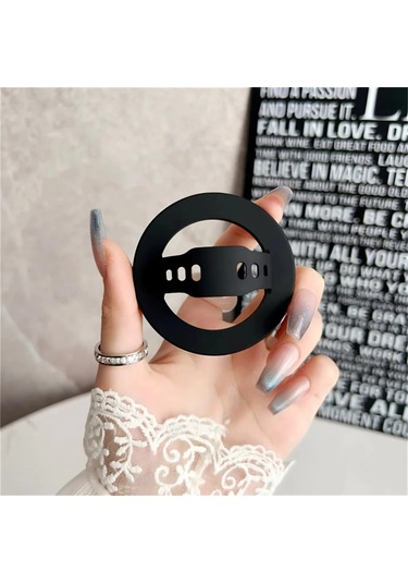 Goldenqian Hollow Güçlü Manyetik Sıvı Silikon Rahat Dairesel Kavrama Tok Braketi Magsafe Güçlü Telefon Halka Tutucu İçin Standı Black Black