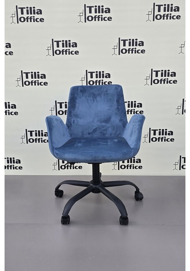 Maki Çalışma Ve Çocuk Koltuğu Siyah Yonca Ayak Mavi