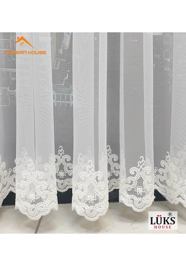 Lüks Grek Etek Işlemli Tül Perde 1 Yüksek Kaliteli- Modern House
