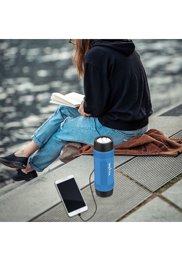 Skycity "zealot S1 Taşınabilir Bluetooth Hoparlör: Fm Radyo, Tf Kart, 4000mah Pil, Su Geçirmez, Led Işık Ve Mikrofonlu"