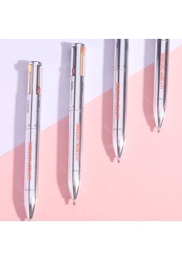 Gajeena 4 Renkli Döner Kalemli Kaş Kalemi - 02 Orta Ton, Plastik Gövde, Pratik Kullanım