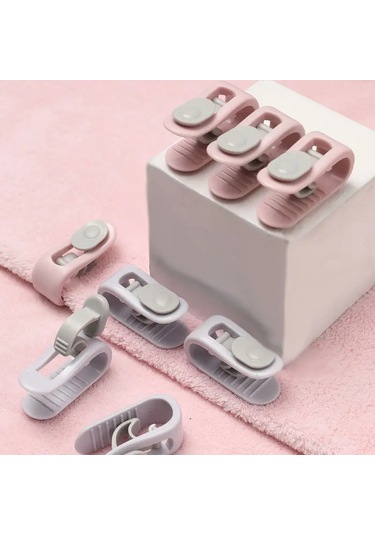 Aubyhe 6 Adet Mor Yorgan Döşeme Sabitleyici: İğnesiz, Kaymazsız, Görünmez Abs Plastiği Ev Evcil Hayvan Uyku Tutan Klip