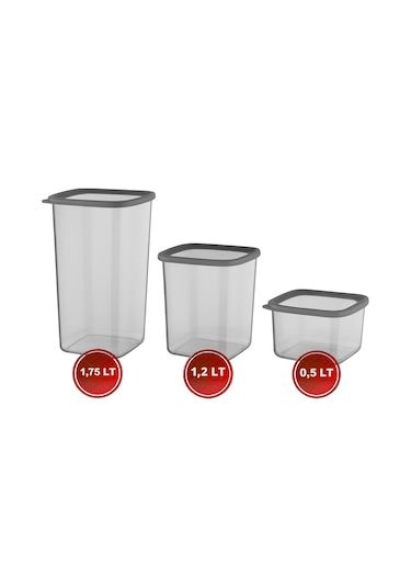 42'li Set Premium Saklama Kabı Şeffaf - Gri