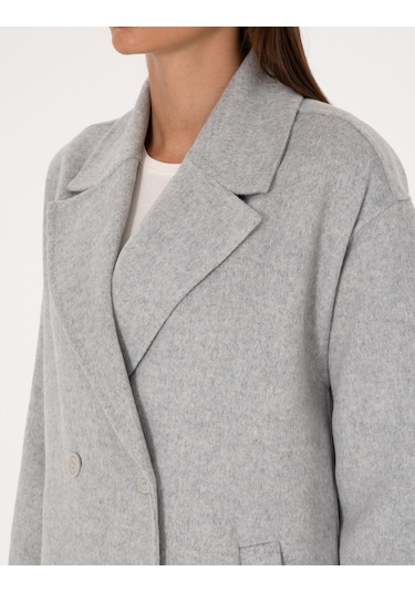 Pierre Cardin Kadın Açık Gri Melanj Kaban 50308929-vr091 Açık Gri Melanj