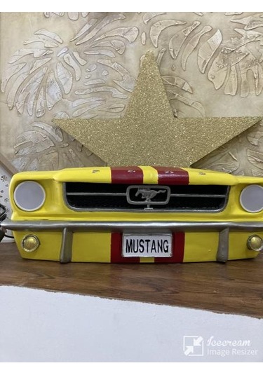 Işıklı Mustang Duvar Obje Araba Sarı Kırmızı