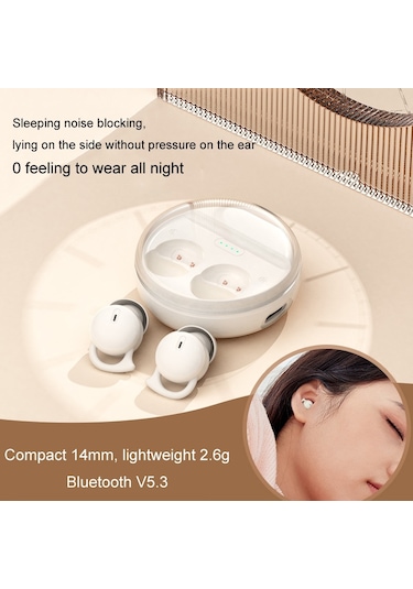 Q26 Bluetooth 5.3 Uyku Mini Kablosuz Bluetooth Kulaklık Görünmez Rahat Gürültü Önleyici Kulaklık Mor