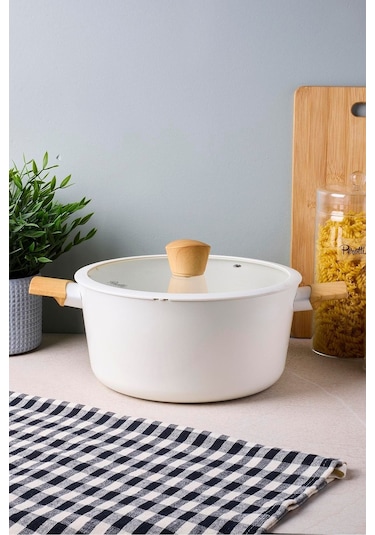 Danish Cook Beige İndüksiyon Tabanlı Derin Tencere 24 Cm Bej Bej