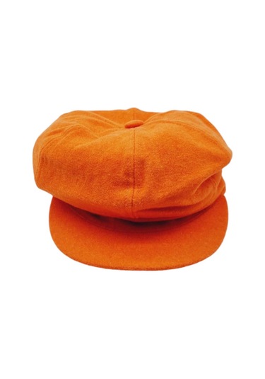 Uniquetrenders Kadın Arkadan Lastikli Kışlık Baretta Şapka Turuncu