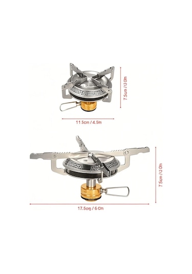 Skycity Dış Mekan Çelik Çadır Ocağı 3500w Isıtma + 1l Propana Adaptörü, Katlanabilir Taşınabilir Bisiklet Kamp Piknik Çok Renkli