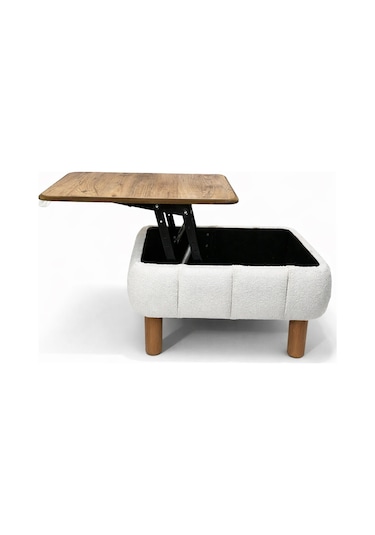 Ester Sandıklı Mekanizmalı Orta Sehpa/bench, Kırık Beyaz