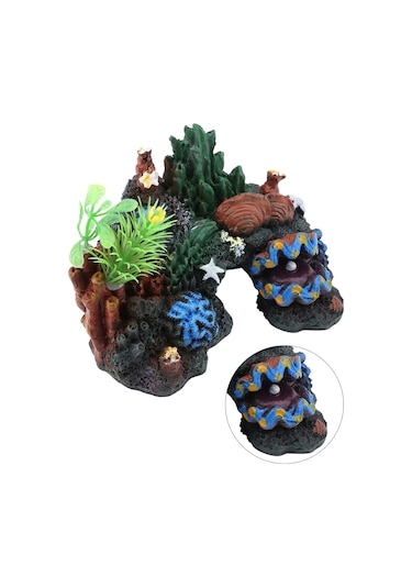 Qingmipy Toxic-free Reçine Akvaryum Dekorasyonu - Renkli Sahte Mercan, Balıkların Gizlenme Yeri, Tuzlu Ve Taze Su Uyumlu