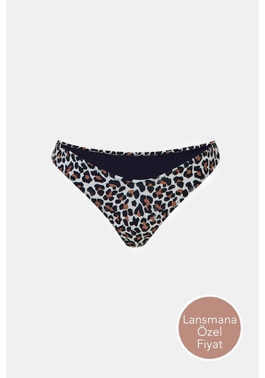 Capetown Leopar Desenli Ortal Belli Bikini Alt Leopar