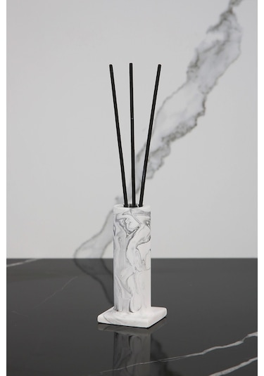 Betonmall 6 Parça Mermer Desenli Beton Banyo Seti Katı Sıvı Sabunluk Diş Fırçalığı Havluluk Tütsülük Tepsi - Gri Gri