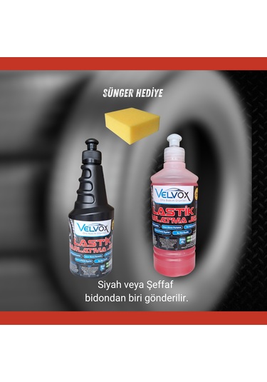 Velvox Lastik Parlatma Jeli 500 Ml Yoğun Kıvam + Sünger Hedi...