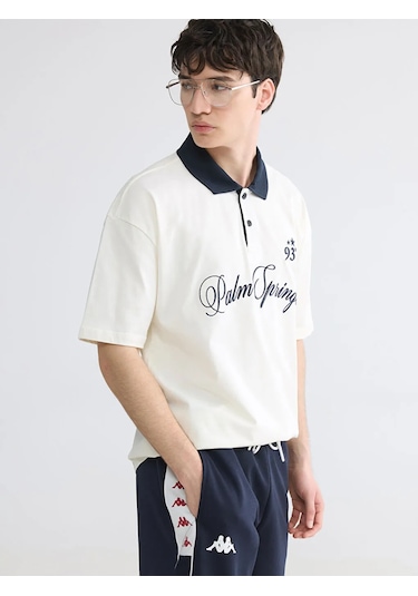 Lc Waikiki Ekru Polo Yaka Nakışlı Erkek Tişört