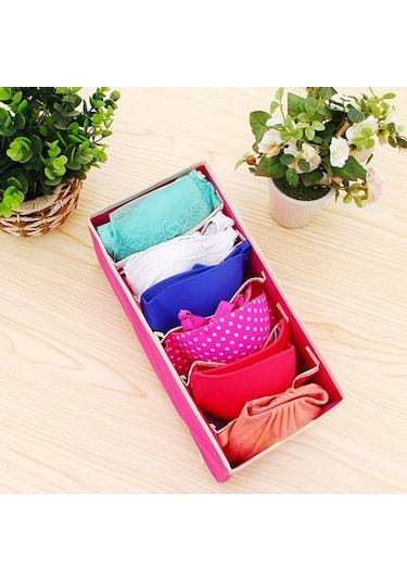 Dancemonkey Saklama Kutusu Kumaş İç Giyim Dolap Organik Kumaş Çorapları Cbtx Bölünmüş 4 Adet Ahşap