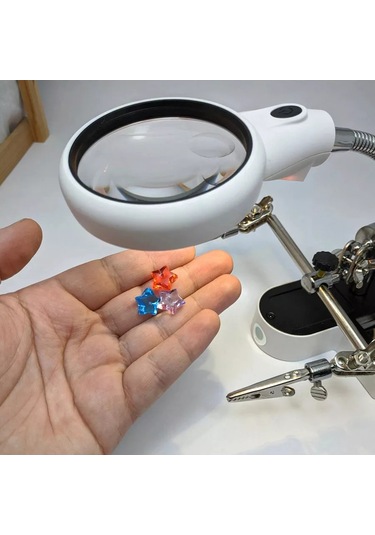 Mylatso Lehimleme İçin Aydınlatmalı Büyüteç Masaya Monte Tutucu Üçüncü El 174976625