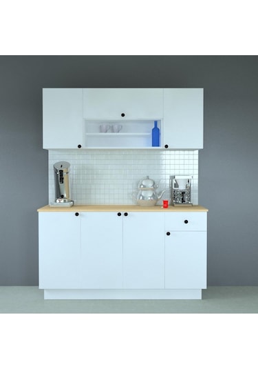 Mobilique Ahşap Mdf Tezgahlı Hazır Mutfak 160 CM 600-00-192