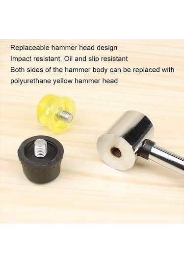 Pazly 35mm Sıçrama Yok El Yapımı Dıy Çift Yüz Kauçuk Çekiç