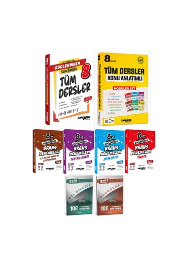 Ankara + Anla Kazan 2026 Lgs Tüm Dersler Konu+soru+deneme + Anla Kazan Deneme 8 Li Set