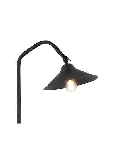 Clifferd Siyah Başlıklı Ahşap Sehpalı Modern Ayaklı Abajur Lamba Ahşap Lambader