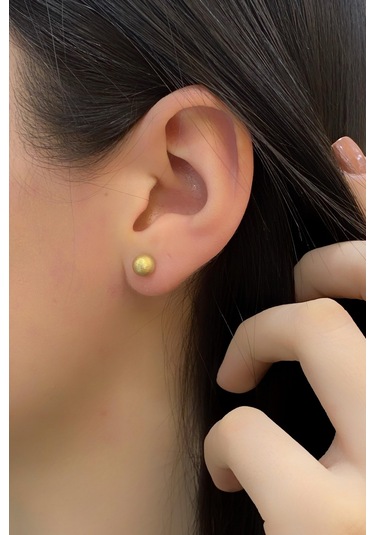 Zümrüt Sarraf 14 Ayar Altın Top Kadın Küpe N11.20609