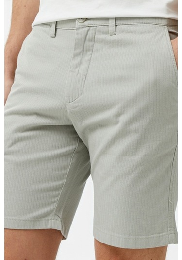 Lacoste Men's Slim Fit Bermuda Shorts Erkek Dar Kesim Keten Bermuda Şort Gri