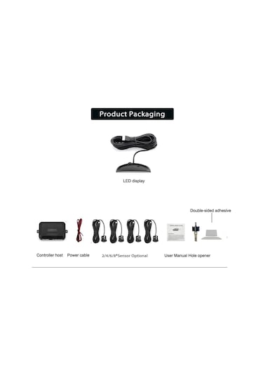 Aem Araç Geri Park Sensörü Led Ekran Ve Ses İkazlı Beyaz 18mm Aem Aem11 1022