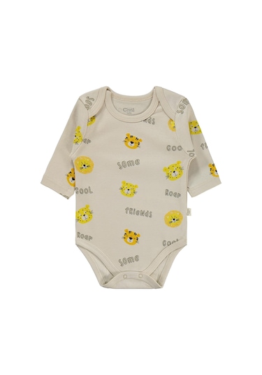 Civil Baby Aslan Empirmeli 3 Lü 0-36 Ay Çıtçıtlı Badi - Hardal