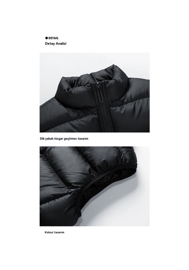 Erkekler İçin Yüksek Kaliteli Pamuklu Yelek Siyah