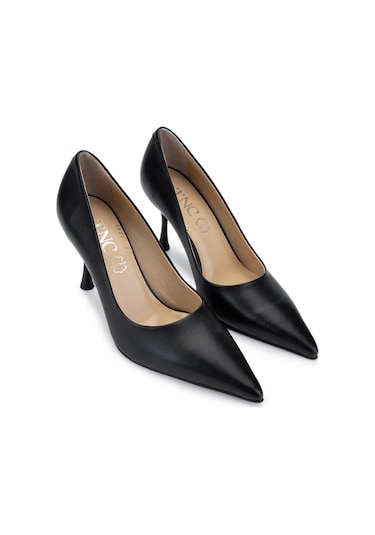 Tamer Tanca Kadın Hakiki Deri Siyah Deri Topuklu Ayakkabı 815 9603 Bn Ayk Y25 Sıyah Dr Siyah