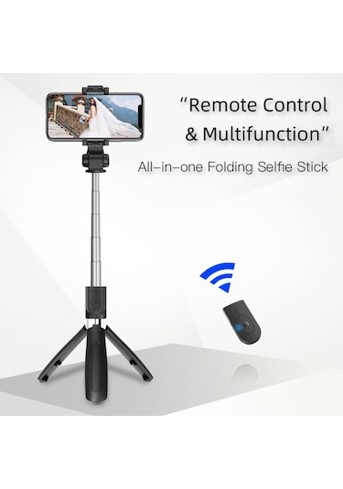 Reedark 3 Lü 1 Arada 6 Segmanlı Selfie Çubuğu Tripod Ve Gimbal Stabilizatör 27.5 İnç Android İos Uyumlu