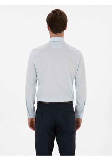 Cacharel Açık Mavi Slim Fit Pamuk Karışımlı Gömlek Denım