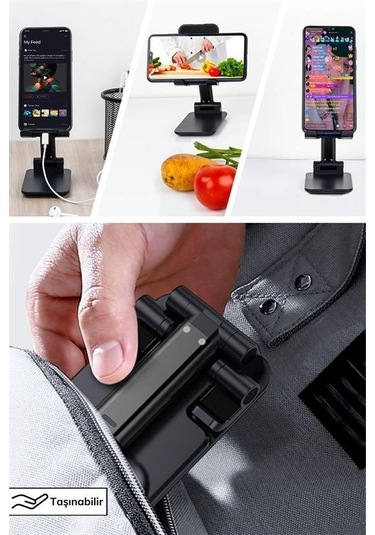 Buffer Siyah Aynalı Cep Telefonu Sabitleyici Telefon Standı