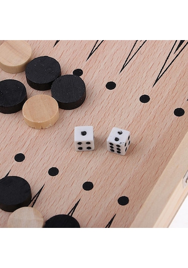 Homyl Katlanır Ahşap Satranç Takımı Oyuncak Karanlık-orman
