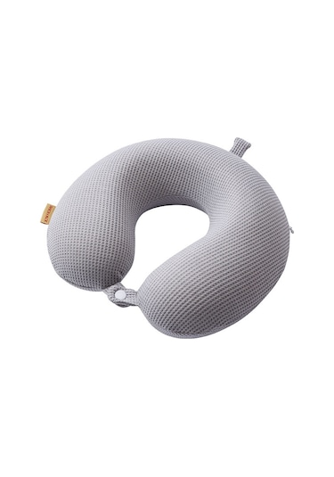 Mufunye Yavaş回弹记忆棉材质li Yolculuk U Yüzlü Boyun Yastığı - Uçak Ve Dinlenme İçin Yüksek Kaliteli Örgü Kumaş, Gri Ton Açık Gri