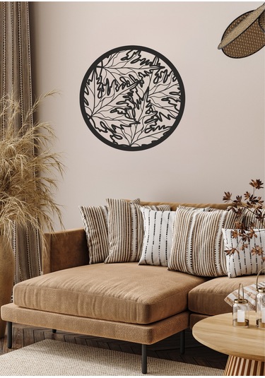 Çınar Ağacı Yaprak Desenli Dekoratif Metal Duvar Süsü