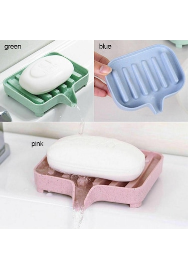Yeşil Buğday Samanı Banyo Sabunluk Depolama Tutucu Raf Sabun Kutusu Kaymaz Drenaj Sabun Kutusu