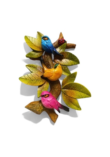 Dekoratif Canlı Renk Sevimli Kuşlar Figürlü Duvar Süsü Zarif Ev Ve Bahçe Dekorasyonu İçin Şık Aksesuar