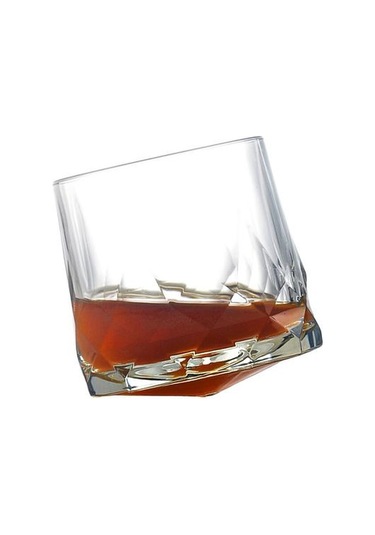 1 Adet Eski Moda Viski Kaya Cam Elmas Kalın Ağır Komik Döndür Viski Tumbler Xo Bira Gözlük Şarap Bardak Eski Moda Cam Altın