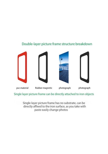 Kırmızı Kullanışlı Fotoğraf Duvar Etiketi Manyetik Süreç Bükülme Serbestçe Dekoratif 10ınch Dual Layer