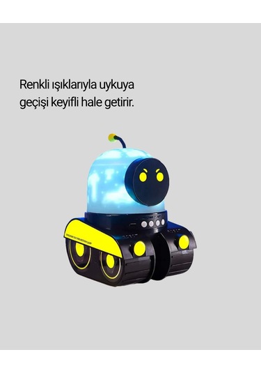 Robot Tasarımlı Bluetooth Hoparlörlü Yıldızlı Gökyüzü Projektör Çok Renkli