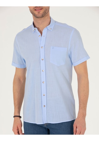 Pierre Cardin Erkek Açık Mavi Gömlek Kısa Kollu 50268184-vr003 Pierre Cardin Erkek Açık Mavi Gömlek Kısa Kollu 50268184-vr003