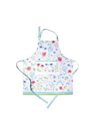 Fastbuy Kadınlar İçin Uzun Bağlı Ayarlanabilir Boyunlu Pamuklu Mutfak Önlüğü 4 Çiçekli Diğer Diğer