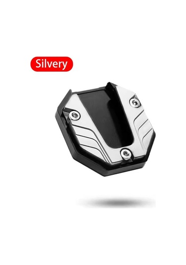 Gümüş Semetal Motosiklet Standı Ayak Uzatma Yan Standı Destek Pedi Uzatma Plakası Elektrikli Bisiklet Yan Park İçin