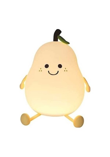 Ankatek Armut Gece Lambası - Çift Uyku Lambası - 7 Renk Işık - 1200mah Pil - Bebek Ve Çocuk Odası Dekoru - Haki/ Haki Haki