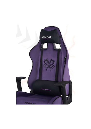 Rio Plus Balerion Terletmez Kadife Kumaş Mor Gaming Oyuncu Koltuğu -10 Mor